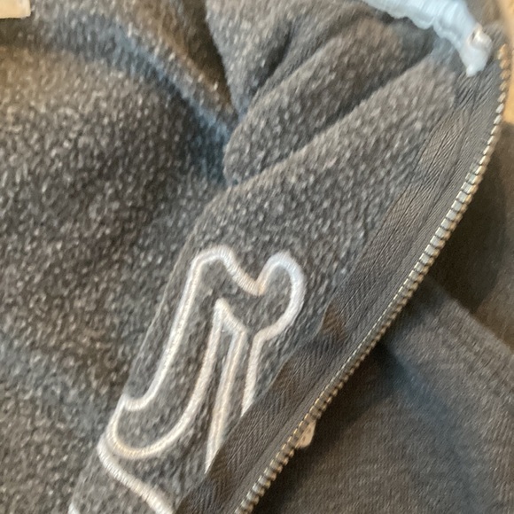 Aeropostale dark grey zip up sweatshirt with white letters and light grey accent - Picture 3 of 4